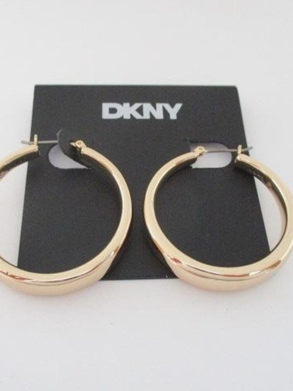 DKNY Gold Tone Classic Hoop Earrings